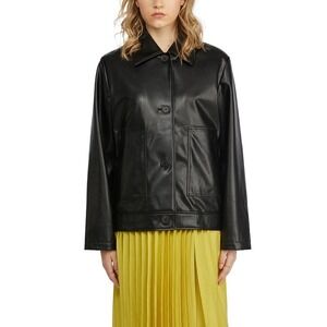 NVLT NWT Vegan Leather Button Opened Jacket in Black Size XS‎